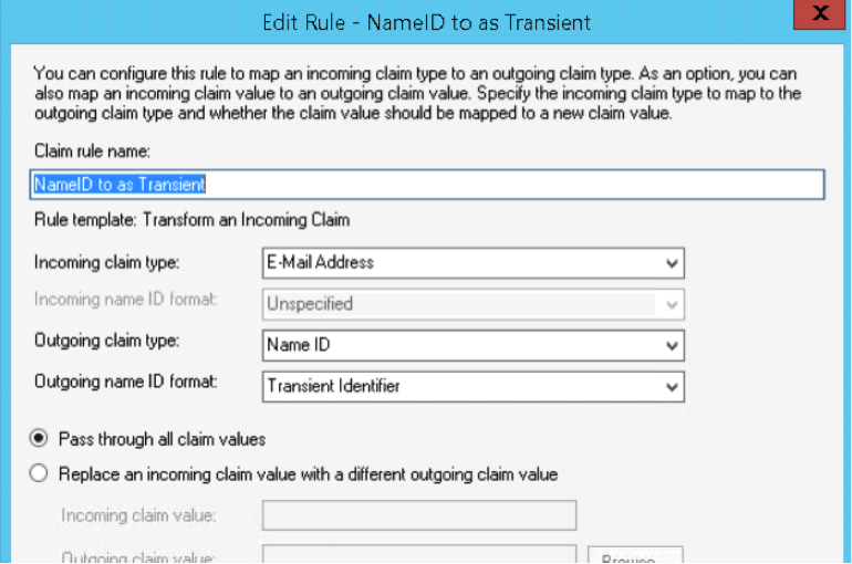 adfs claim transformation